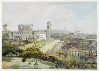 Róma kilátása a Pincioból, 1776 (wc grafit felett, antik papírra)